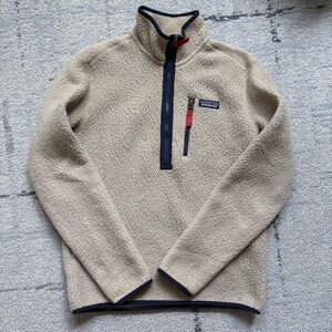 Patagonia retro Pile Pullover Quarter Zip Fleece in El Cap Khaki